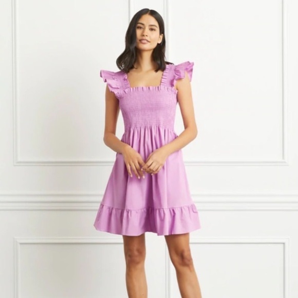 Hillhouse Home Elizabeth dress in lilac poplin